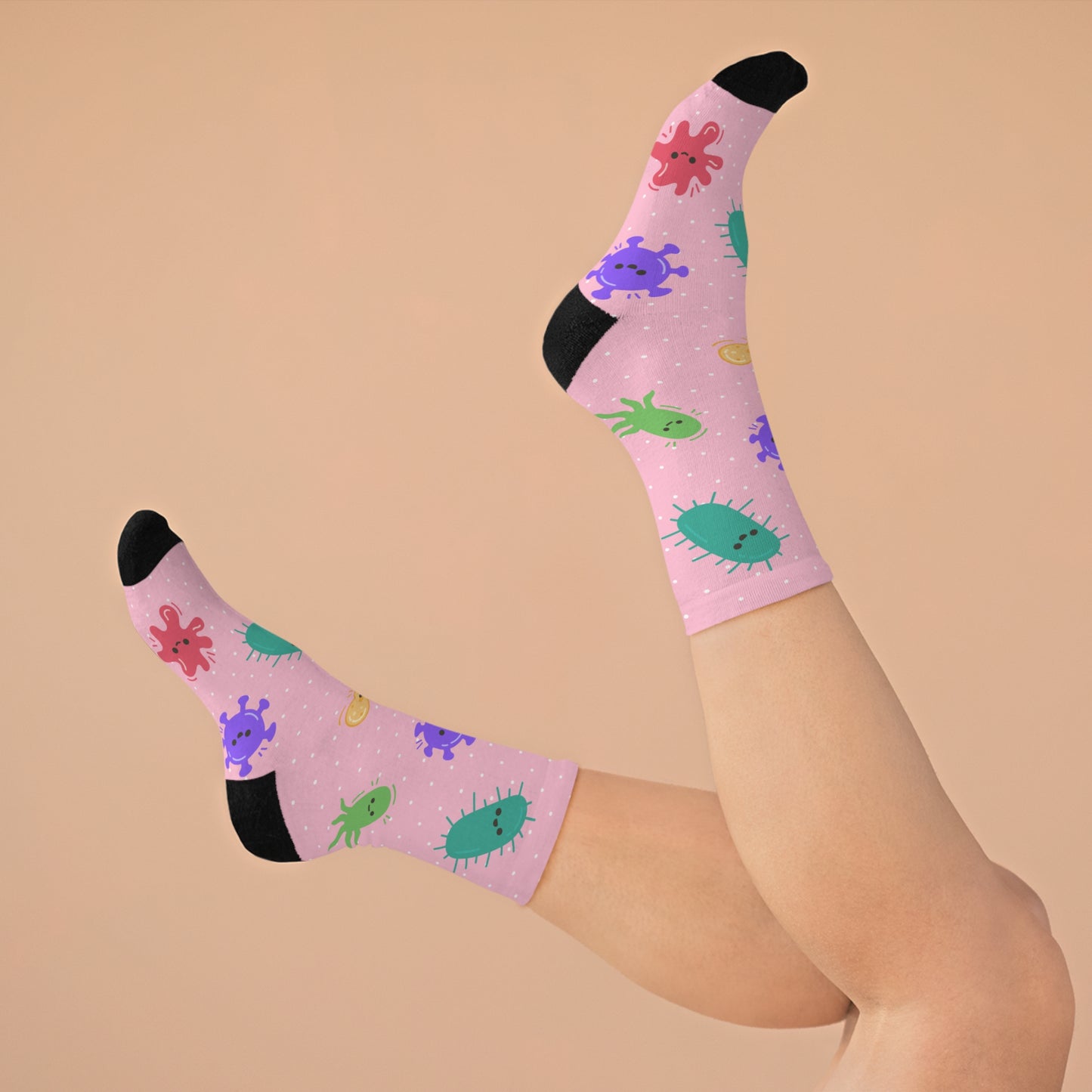 Microbiology Socks, Funny Bacteria-Themed Gift for Doctors, Medical Graduation Gift, Science Novelty Socks, Lab Technician Gift Idea, Doctor Appreciation Socks