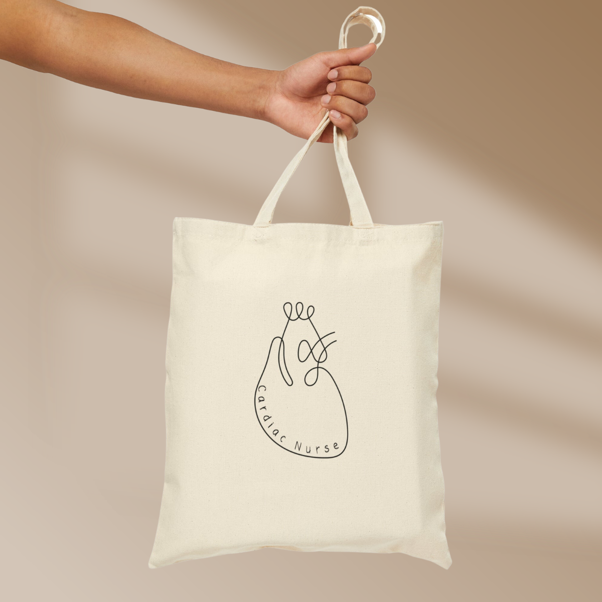 Minimalist Heart Cardiac Nurse work Tote Bag Cute Graduation gift for Cardiology team and cardiovascular RNs Anatomical Medical line art