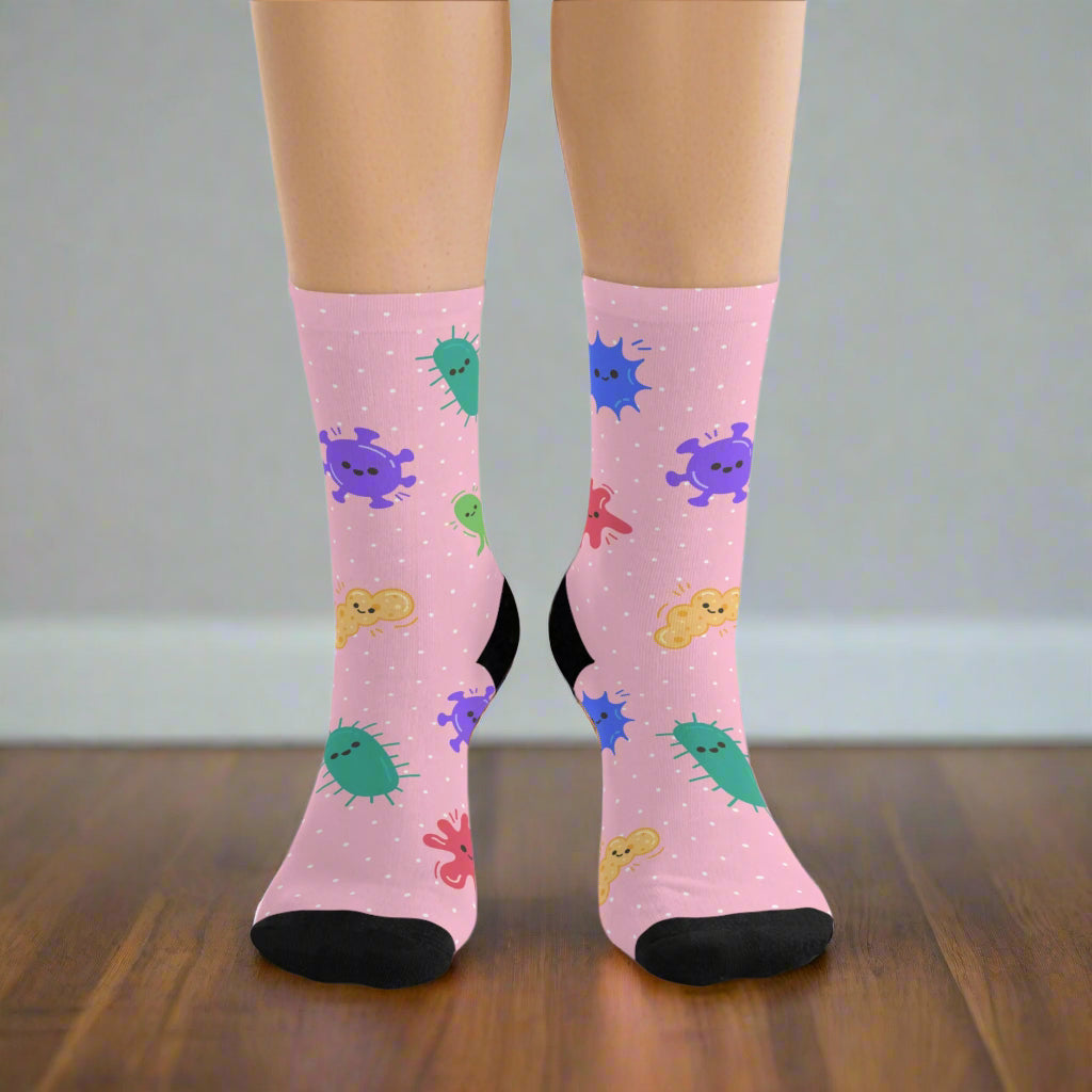 Microbiology Socks, Funny Bacteria-Themed Gift for Doctors, Medical Graduation Gift, Science Novelty Socks, Lab Technician Gift Idea, Doctor Appreciation Socks