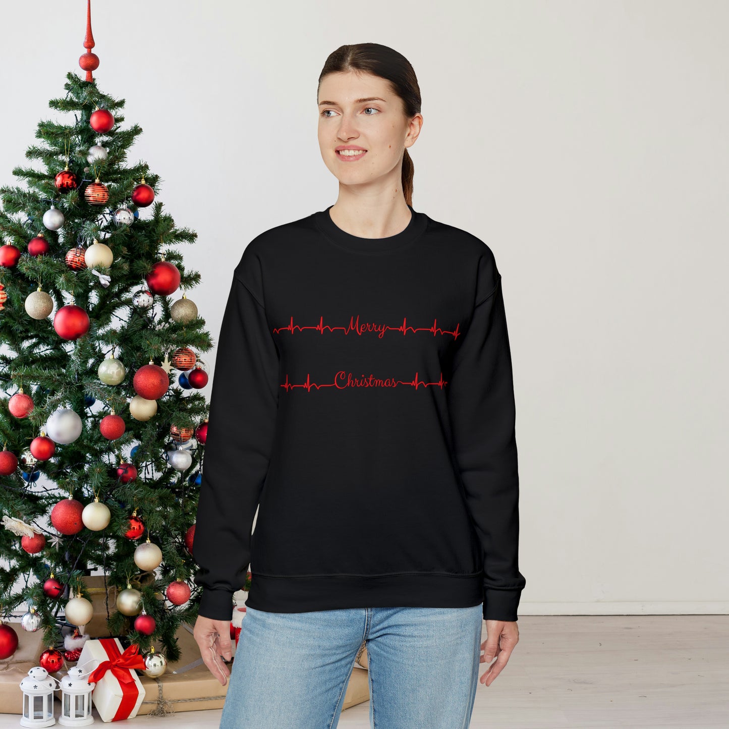 Minimalist Medical holiday sweater, EKG, cardiology Christmas, doctor xmas sweater, cardiac nurse holiday, holiday party, cardiologist holiday gift