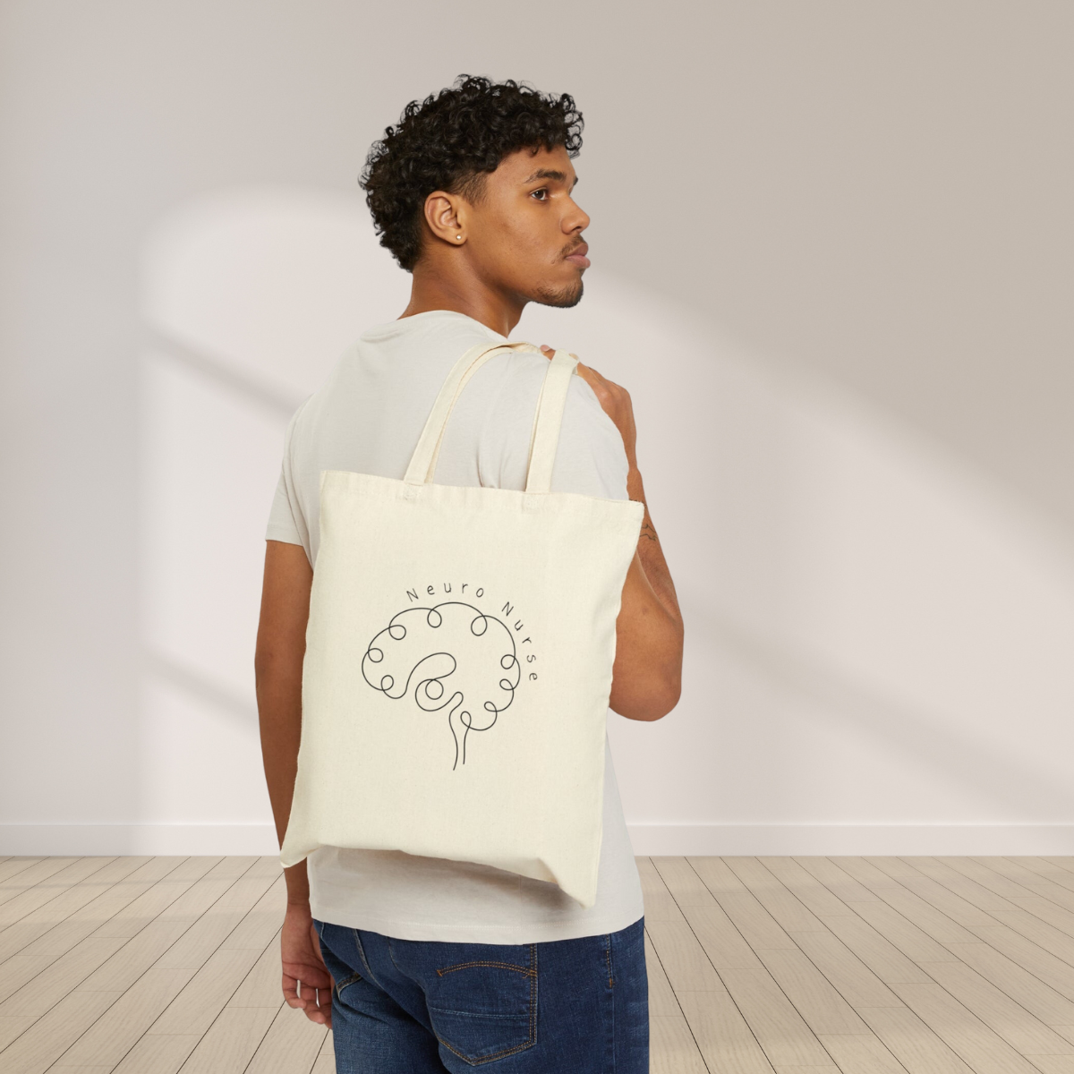Minimalist Neuro Nurse work Tote Bag Cute Graduation gift for Neurology RNs Brain Anatomical heart Stroke ICU