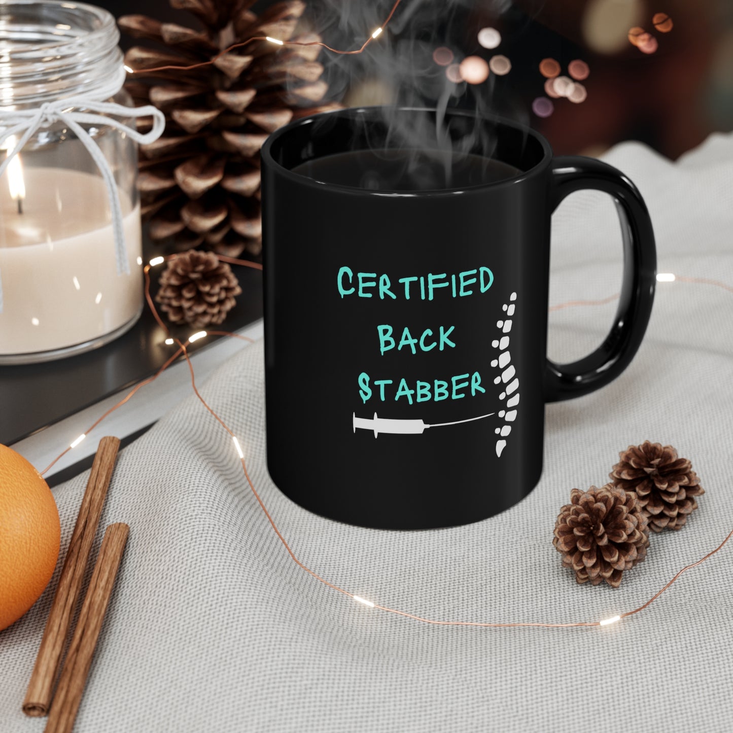 Anesthesia mug, Nurse Anesthetist, black mug, epidural, medical humor, CRNA, SRNA, Anesthesiologist, Anesthesia Resident, coworker gift, graduation