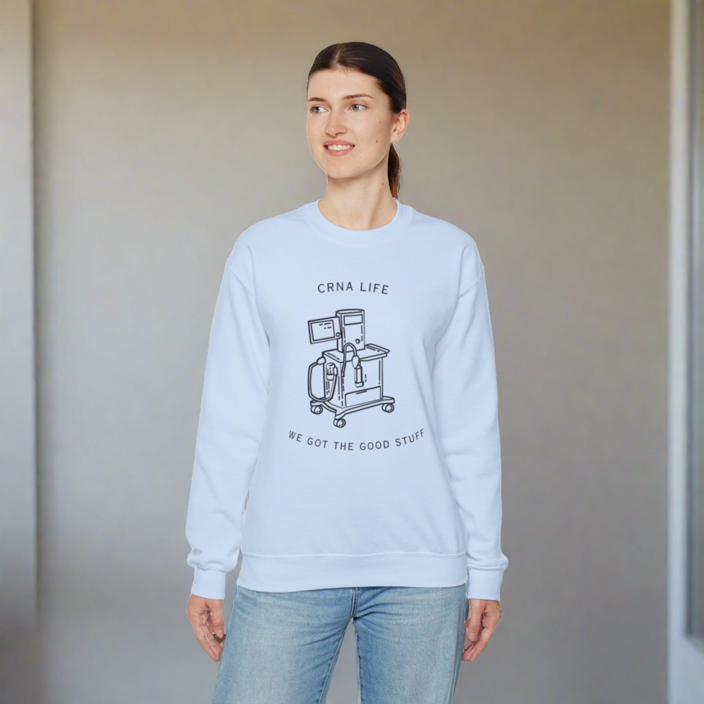 CRNA sweatshirt, cute nurse anesthesia gift idea, anesthesiology sweater, new grad nurse anesthetist student, the good stuff