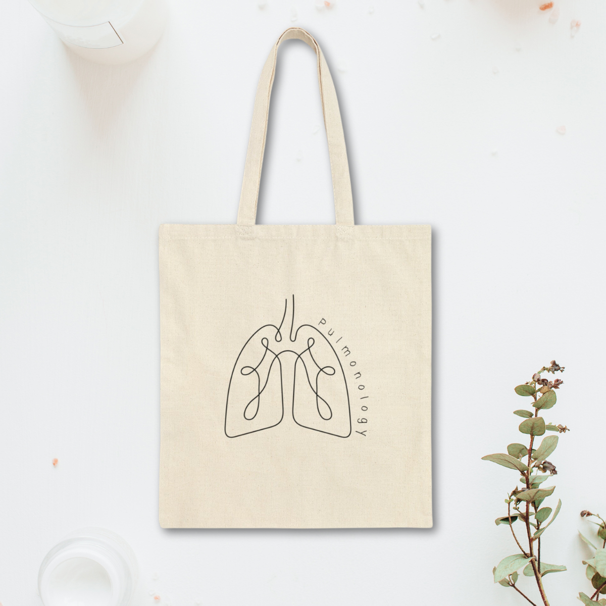 Minimalist Lungs Pulmonology work Tote Bag Cute Graduation gift for Pulmonologists and Lung RNs Anatomical Medical Resident line art
