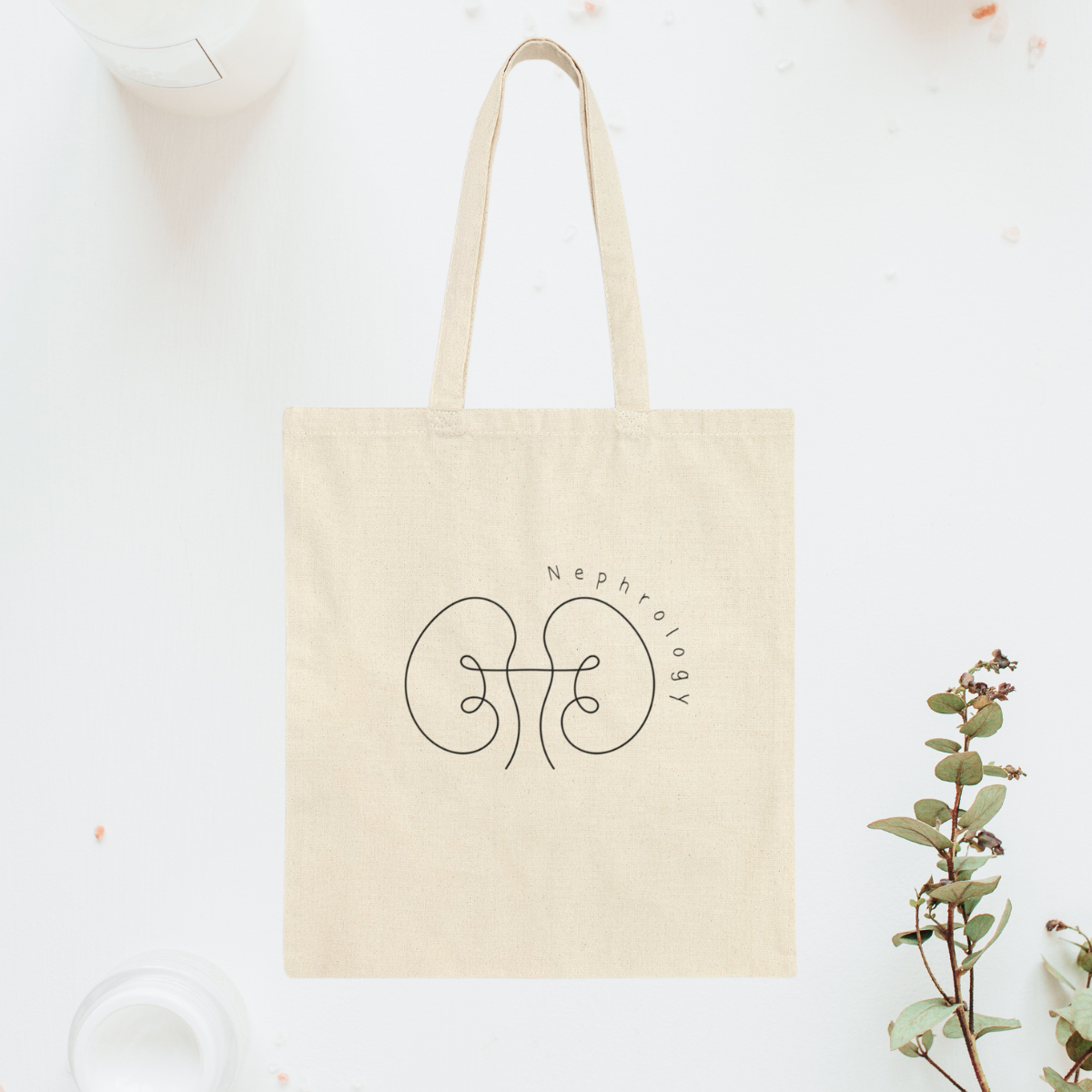 Minimalist Nephrology work Tote Bag Cute gift for Nephrologist RNs Kidney Anatomical Renal surgeons Graduation Dialysis nurse line art