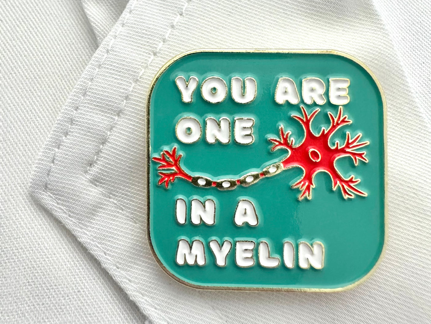Neuron Neurology pin for white coat motivational gift cute brain neuro surgery doctor nurse student graduation neurologist
