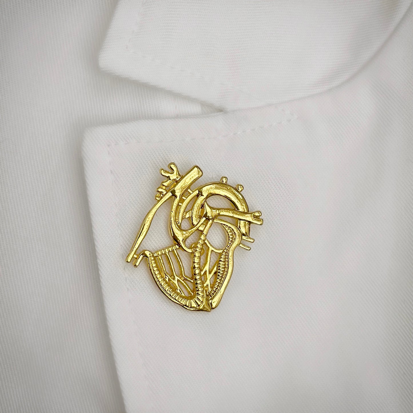 Anatomical Heart White Coat Pin – Cardiology Gift for Cardiologists, Heart Doctor Appreciation, Medical Student Match Day or Graduation Gift