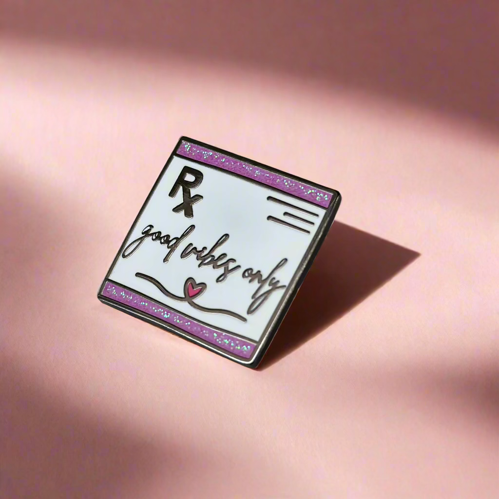 Prescription Pin, Nurse or Doctor Enamel Pin, Medical Student Graduation Gift, Pharmacist Pin for White Coat, Healthcare Coworker Appreciation Gift