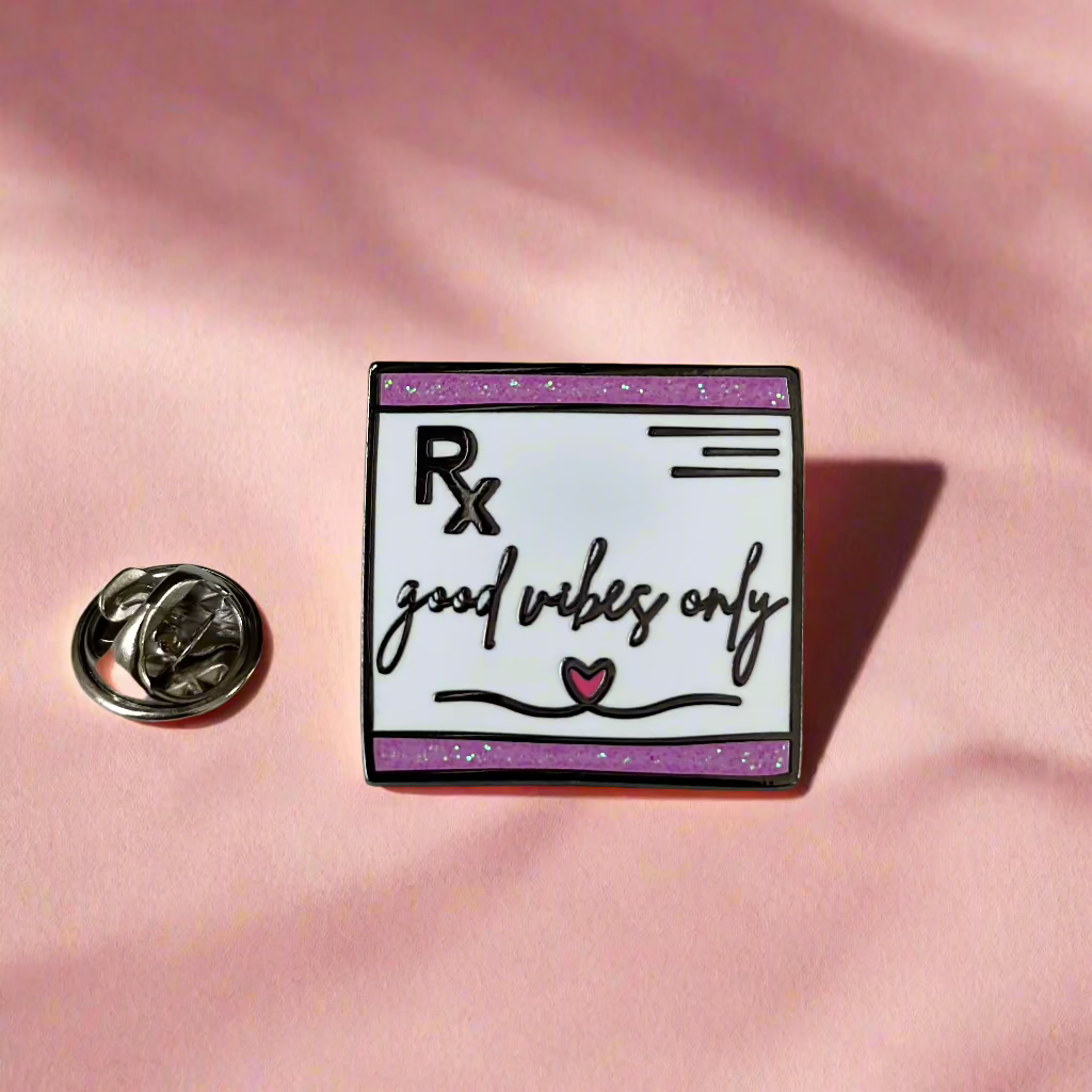 Prescription Pin, Nurse or Doctor Enamel Pin, Medical Student Graduation Gift, Pharmacist Pin for White Coat, Healthcare Coworker Appreciation Gift