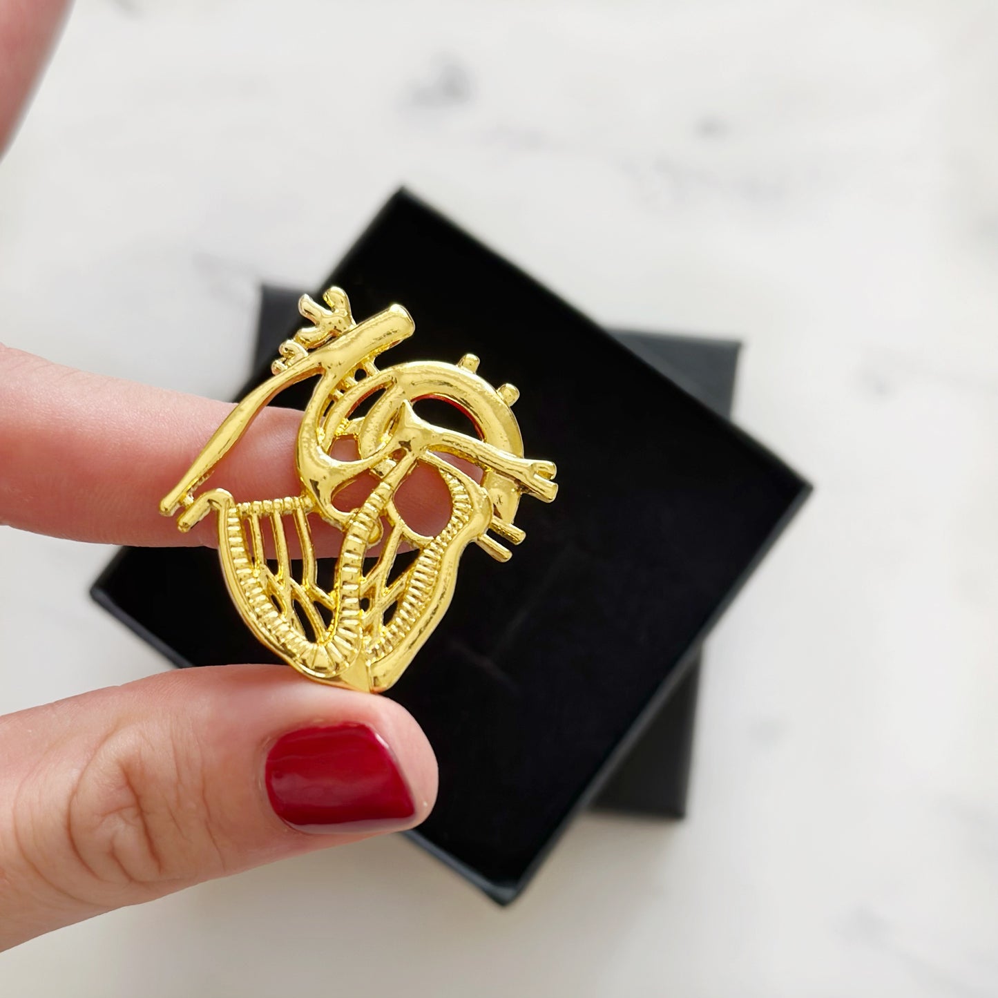 Anatomical Heart White Coat Pin – Cardiology Gift for Cardiologists, Heart Doctor Appreciation, Medical Student Match Day or Graduation Gift