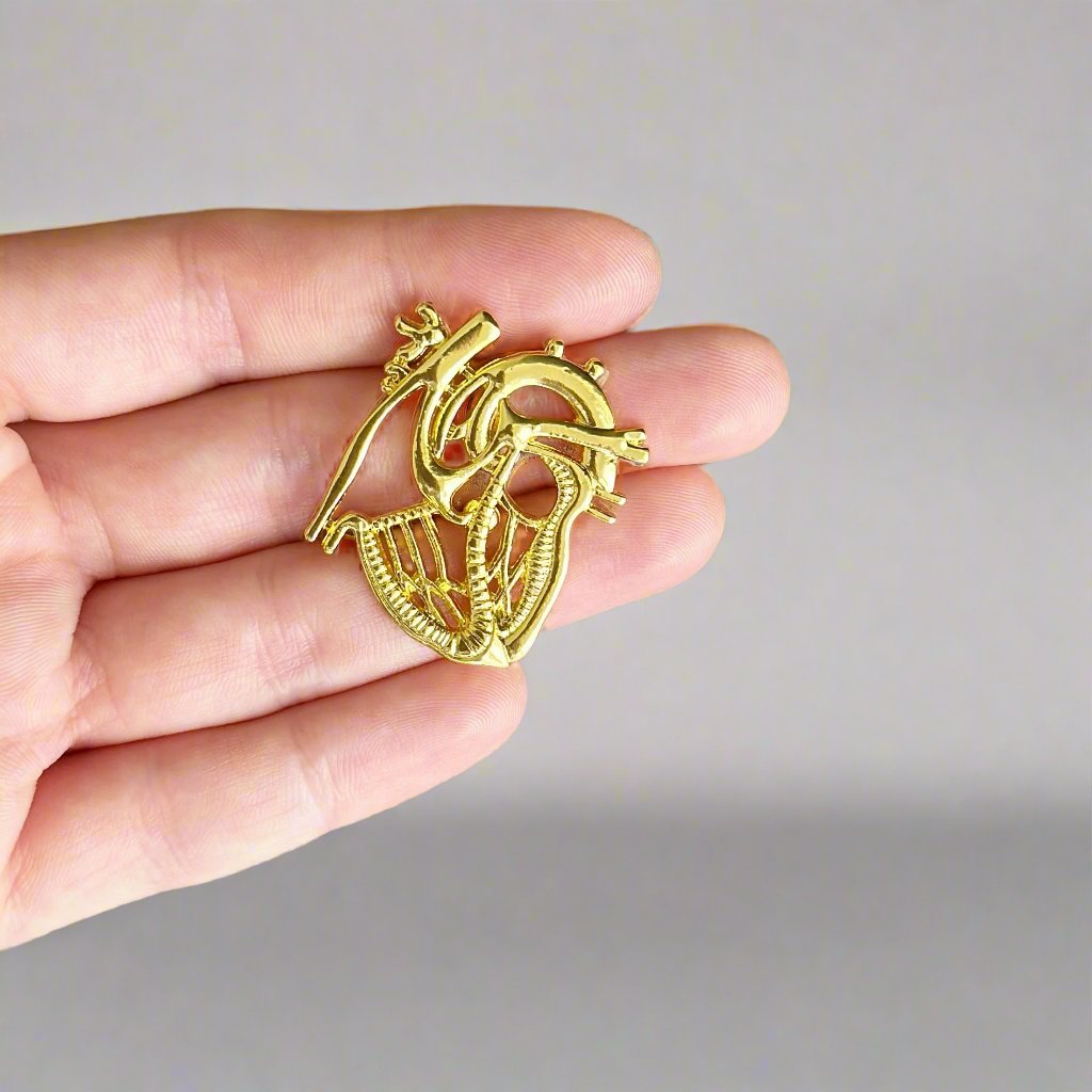 Anatomical Heart White Coat Pin – Cardiology Gift for Cardiologists, Heart Doctor Appreciation, Medical Student Match Day or Graduation Gift