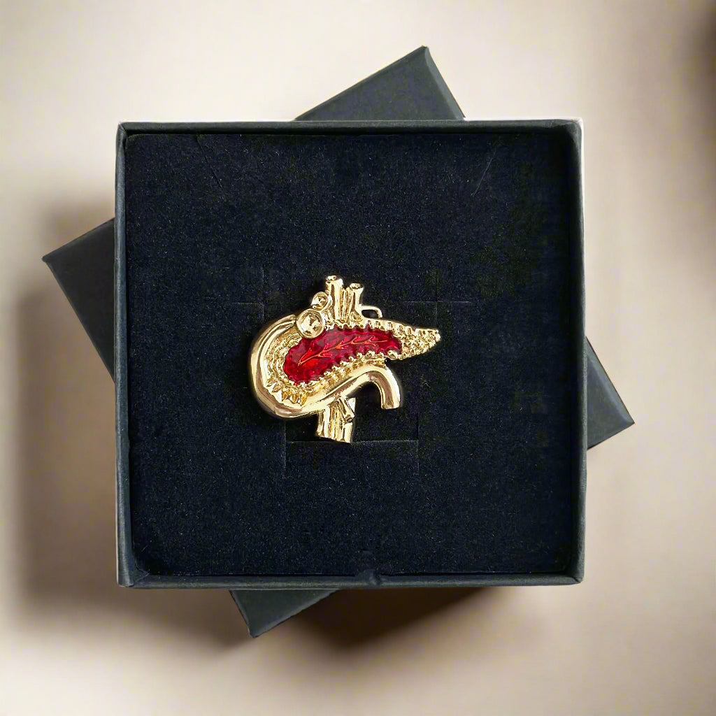 Pancreas White Coat Pin, Endocrine Gift for Doctors, Pancreatic Surgery Surgeon Gift, Endocrinologist Appreciation Pin, Medical Doctor Gift Idea