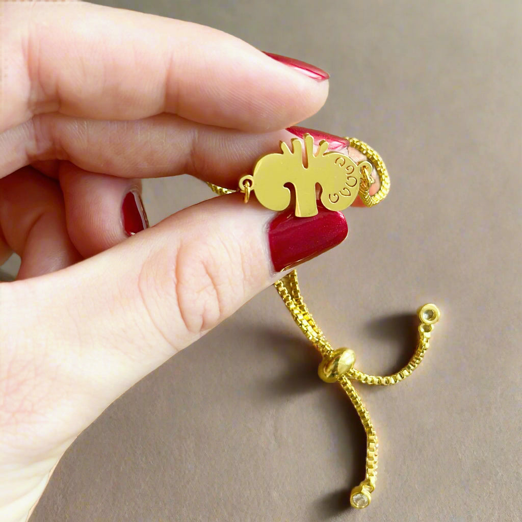 Gold Kidney Bracelet, Urology and Nephrology Gift, Nephrologist Jewelry, Urologist Bracelet, Kidney Transplant Gift for Doctors, Nurses, and PAs