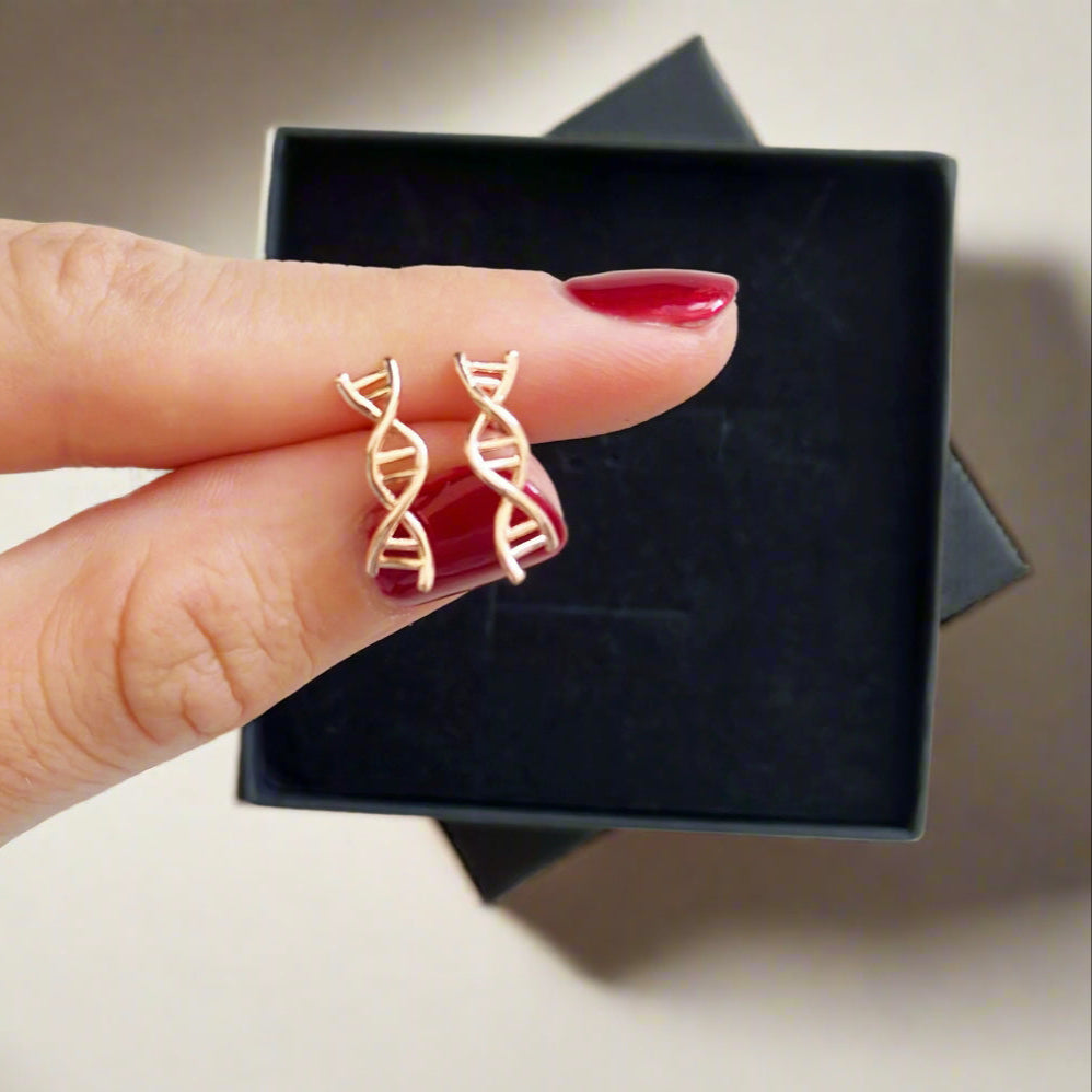 DNA Earrings for Geneticists, Unique Gift for Genetics Researchers, Science-Themed Jewelry, DNA Helix Earrings for Scientists, STEM Jewelry Gift