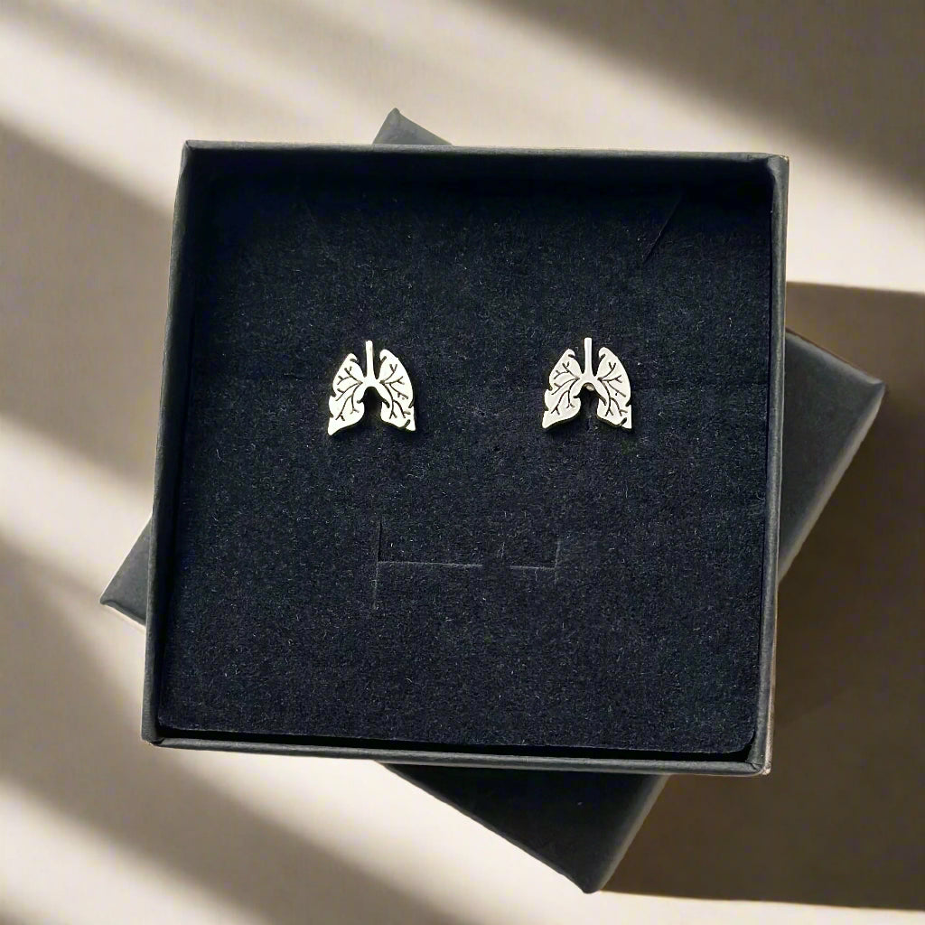 Lung Stud Earrings, Respiratory Therapist Gift, Pulmonologist Jewelry, Nurse Appreciation Gift, Healthcare Worker Earrings, Medical Themed Gift