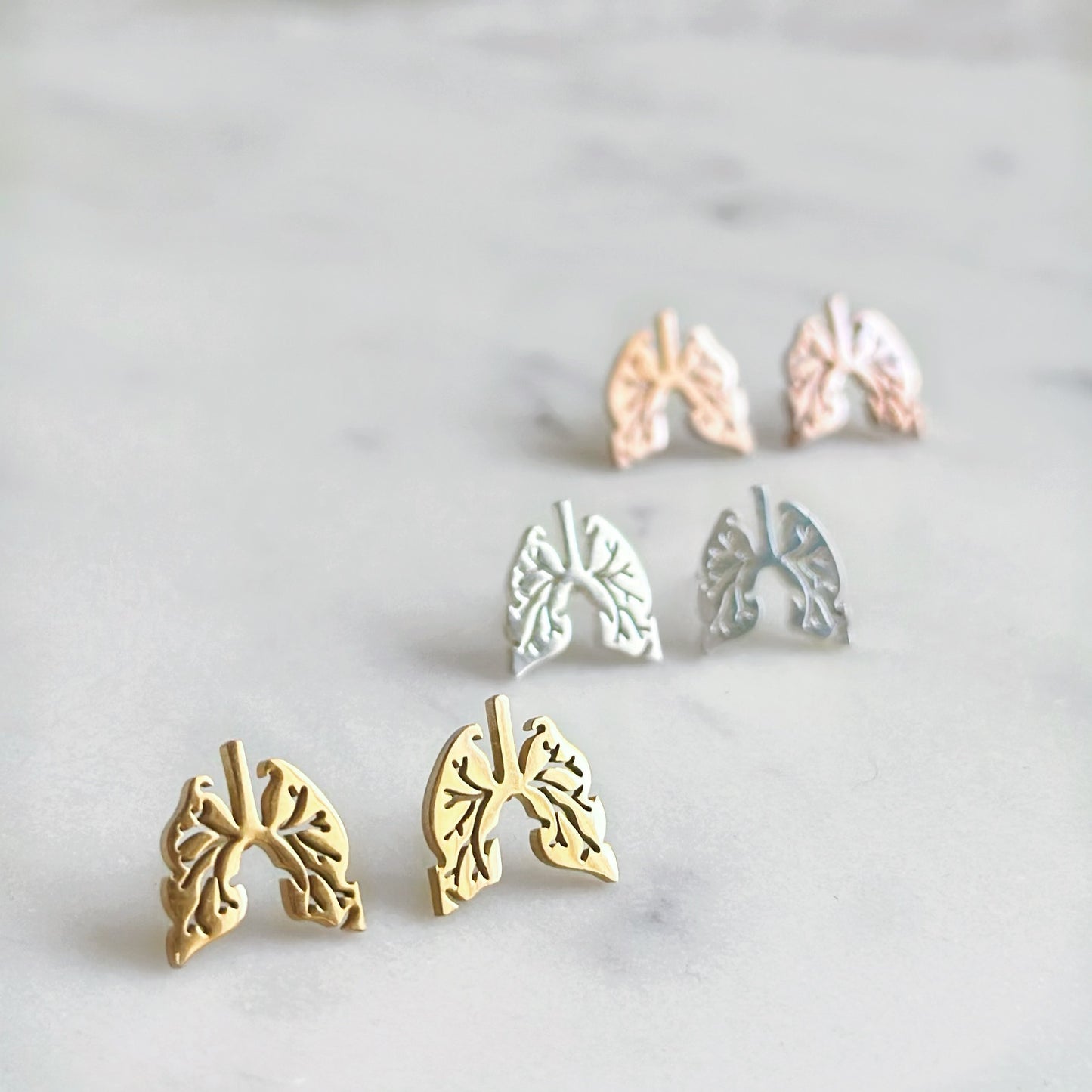 Lung Stud Earrings, Respiratory Therapist Gift, Pulmonologist Jewelry, Nurse Appreciation Gift, Healthcare Worker Earrings, Medical Themed Gift