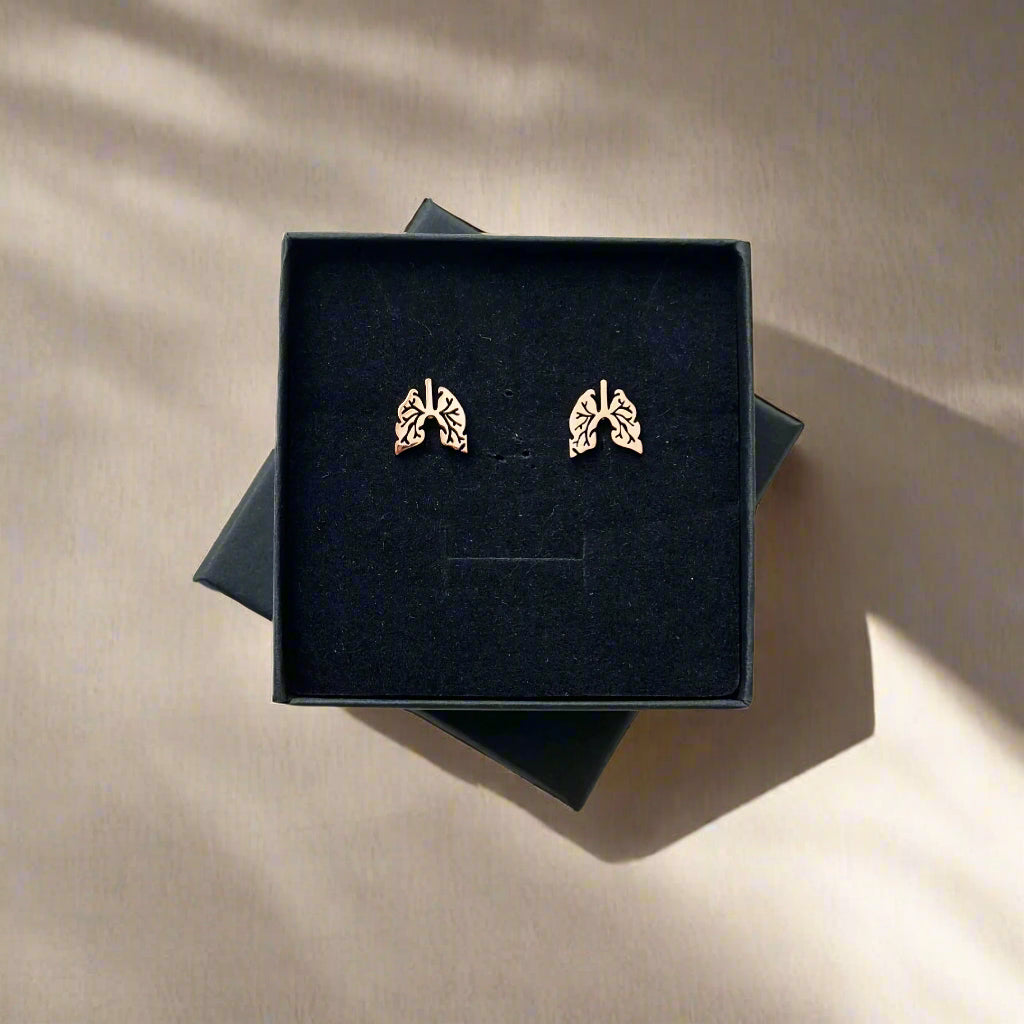 Lung Stud Earrings, Respiratory Therapist Gift, Pulmonologist Jewelry, Nurse Appreciation Gift, Healthcare Worker Earrings, Medical Themed Gift