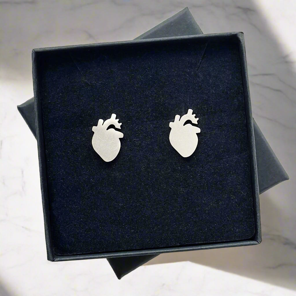 Anatomical Heart Earrings: Cardiology, Cardiologist, Nurse, Doctor gift