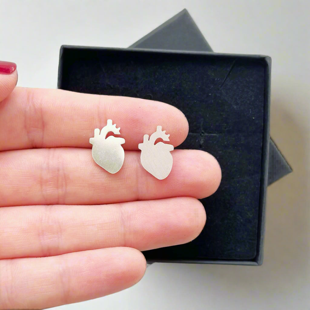 Anatomical Heart Earrings: Cardiology, Cardiologist, Nurse, Doctor gift