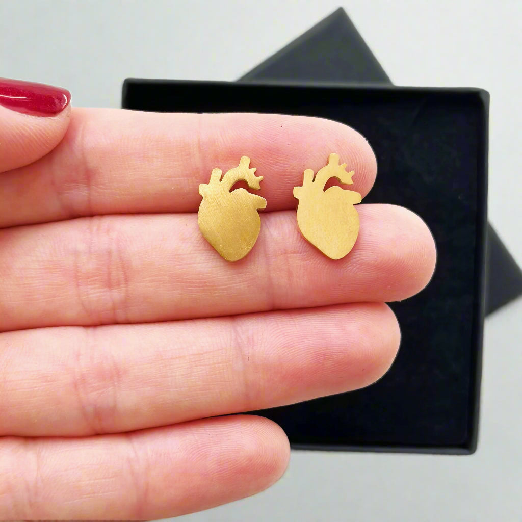 Anatomical Heart Earrings: Cardiology, Cardiologist, Nurse, Doctor gift