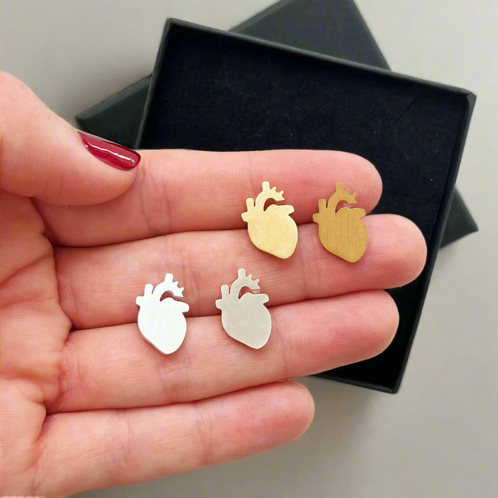 Anatomical Heart Earrings: Cardiology, Cardiologist, Nurse, Doctor gift