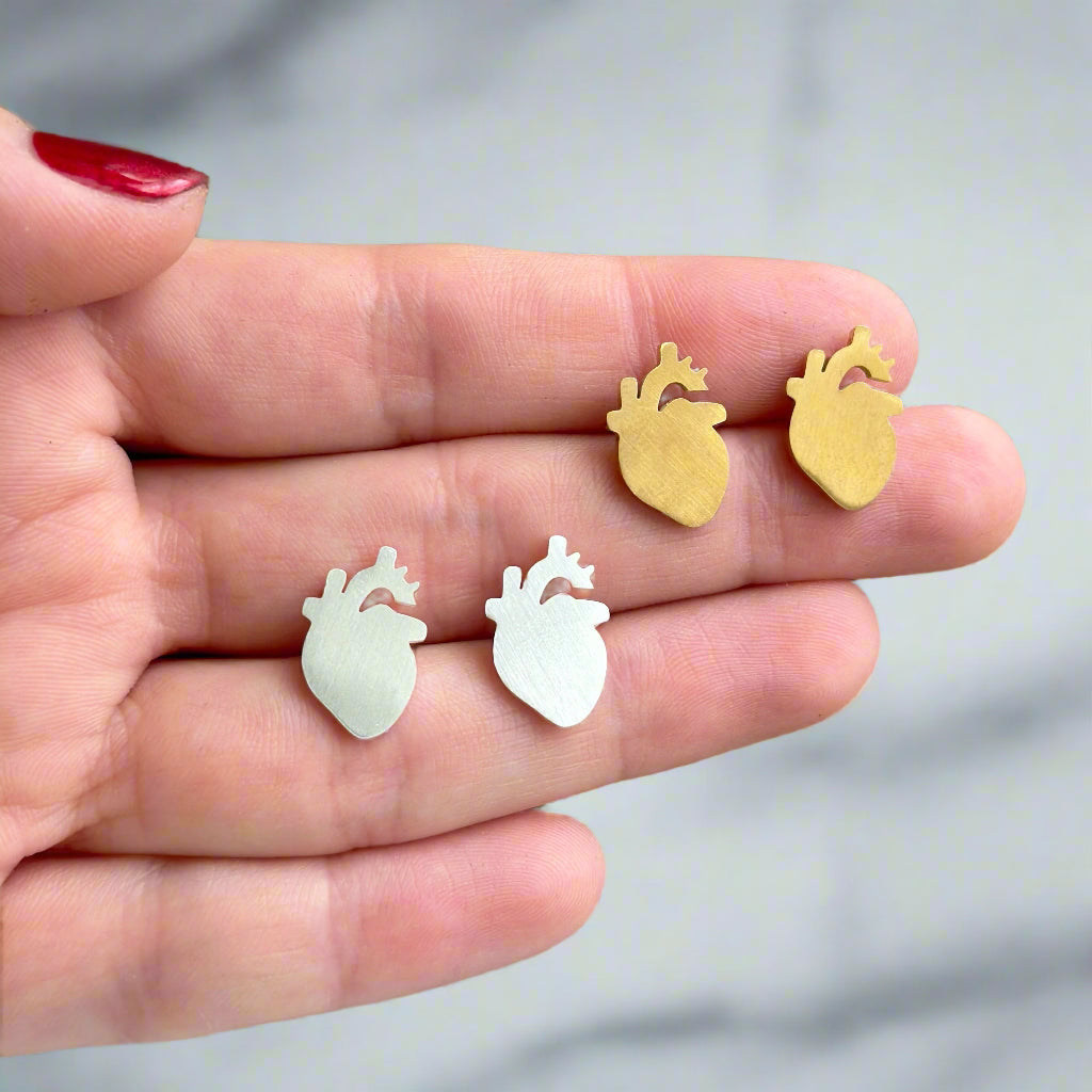 Anatomical Heart Earrings: Cardiology, Cardiologist, Nurse, Doctor gift