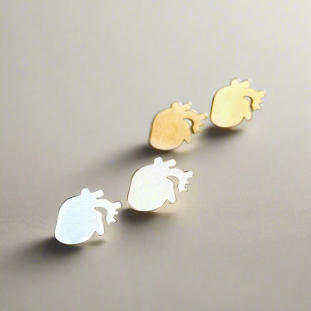 Anatomical Heart Earrings: Cardiology, Cardiologist, Nurse, Doctor gift