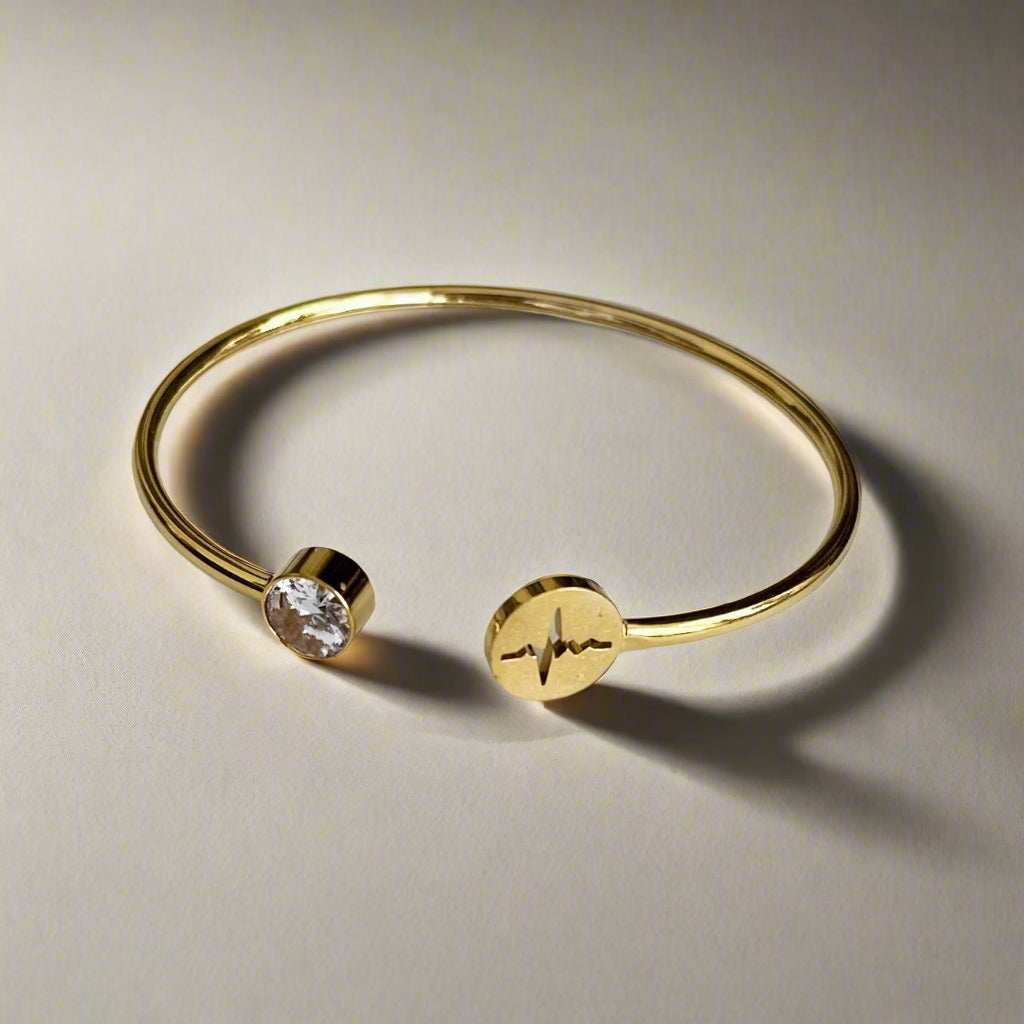 Nurse EKG Bracelet, Heart Rhythm Jewelry, Nursing School Graduation Gift, New Grad Nurse Gift, RN Bracelet for Nurses, Medical Jewelry