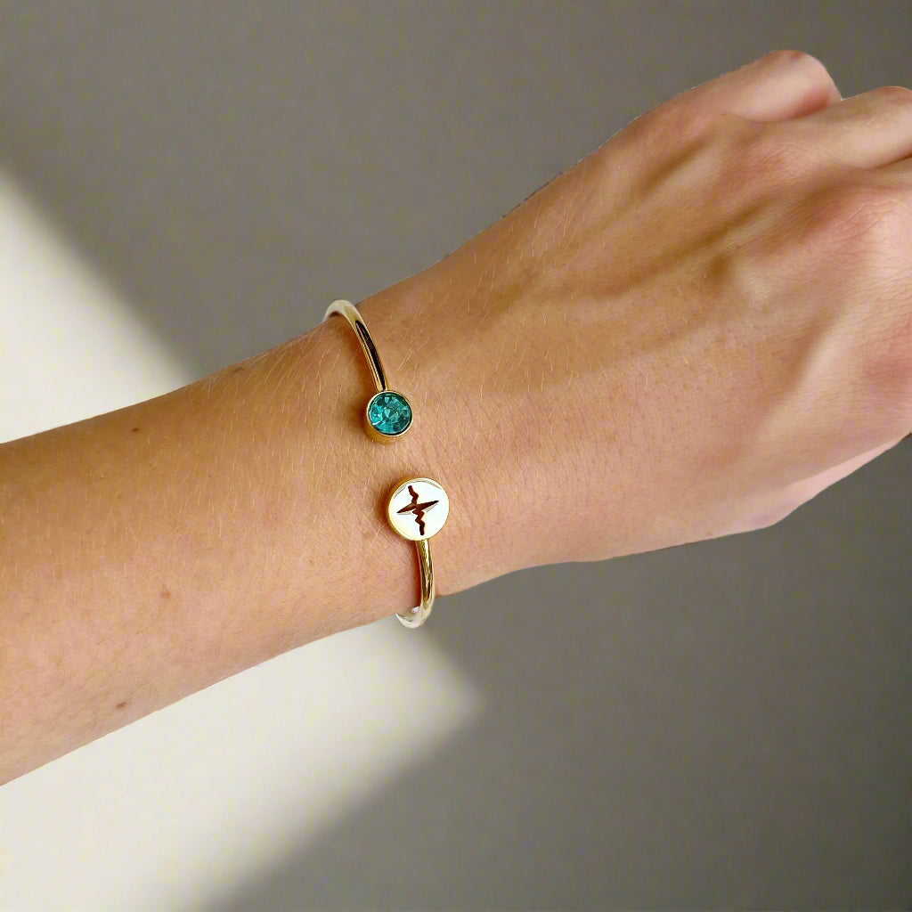 Nurse EKG Bracelet, Heart Rhythm Jewelry, Nursing School Graduation Gift, New Grad Nurse Gift, RN Bracelet for Nurses, Medical Jewelry