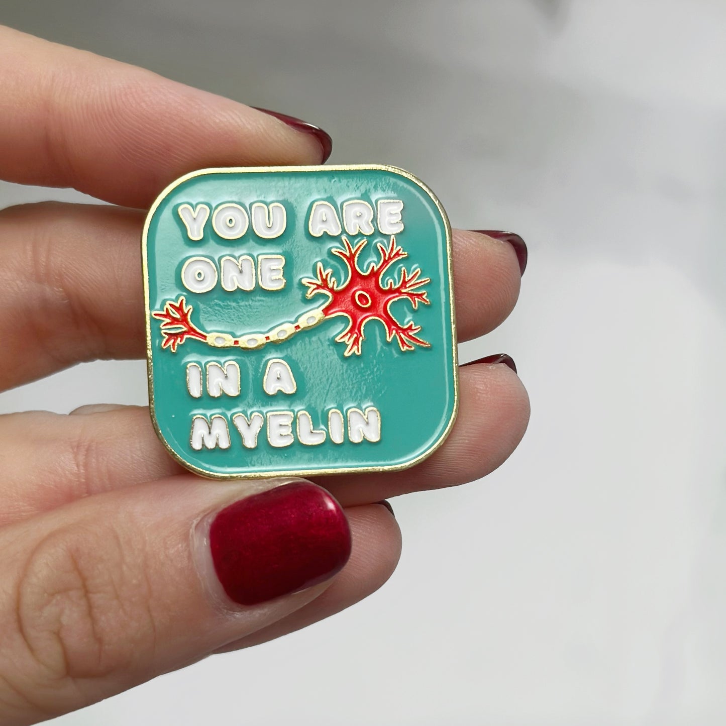 Neuron Neurology pin for white coat motivational gift cute brain neuro surgery doctor nurse student graduation neurologist