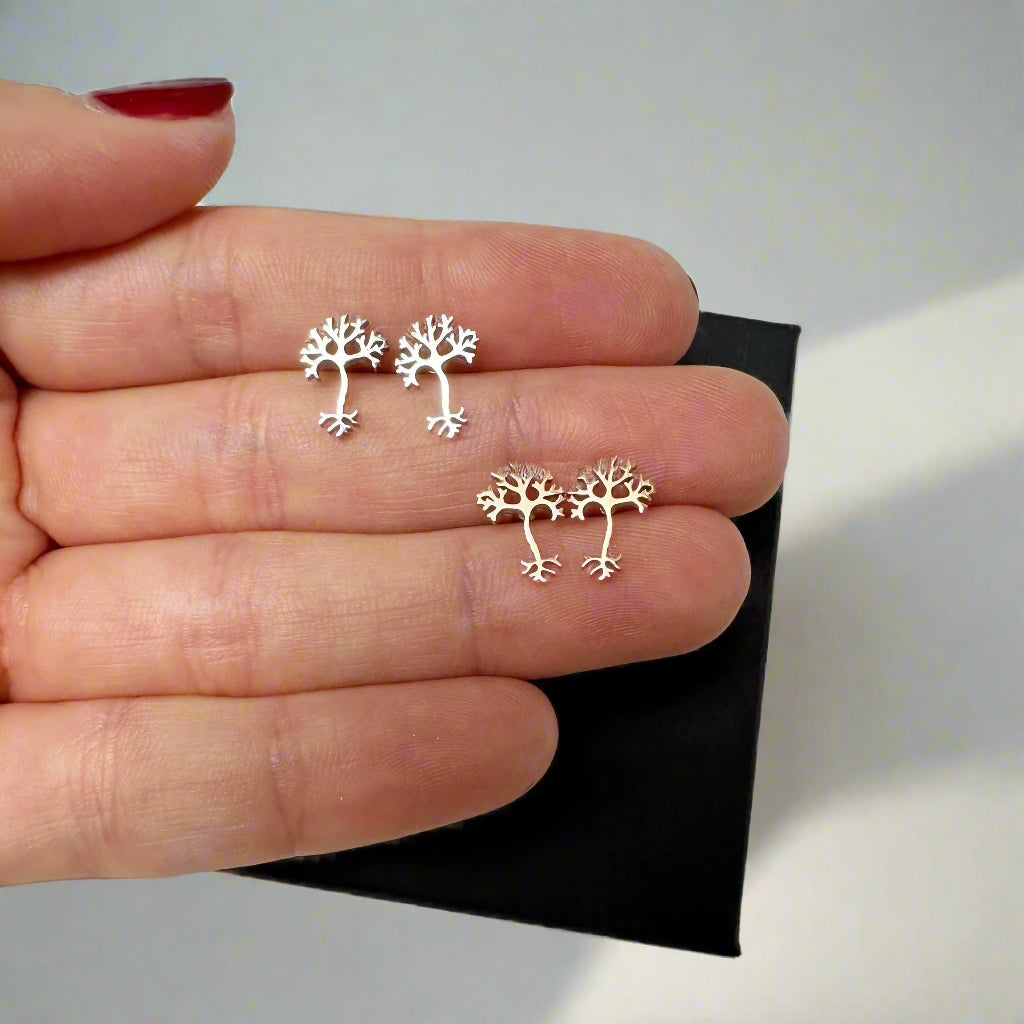 Neuron Stud Earrings, Neuroscience Jewelry Gift, Neurology Earrings for Doctors, Neurosurgery Gift for Women, Medical Student Graduation Gift, Brain-Themed Jewelry