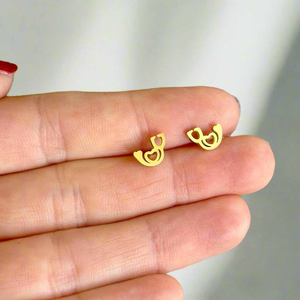 Tiny Stethoscope Nurse Earrings, Medical Jewelry Gift for Nurses, RN Graduation Earrings, Nursing Student Accessories, Healthcare Worker Earrings