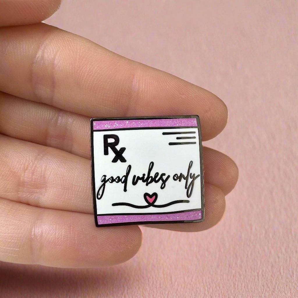 Prescription Pin, Nurse or Doctor Enamel Pin, Medical Student Graduation Gift, Pharmacist Pin for White Coat, Healthcare Coworker Appreciation Gift
