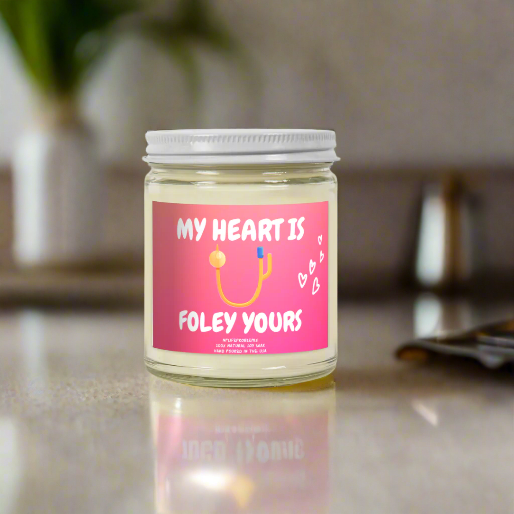 Doctor Valentine’s Day Candle, Medical Humor Gift, My Heart is Foley Yours, Urology Candle, Urologist Valentine Gift, Medical Student Candle