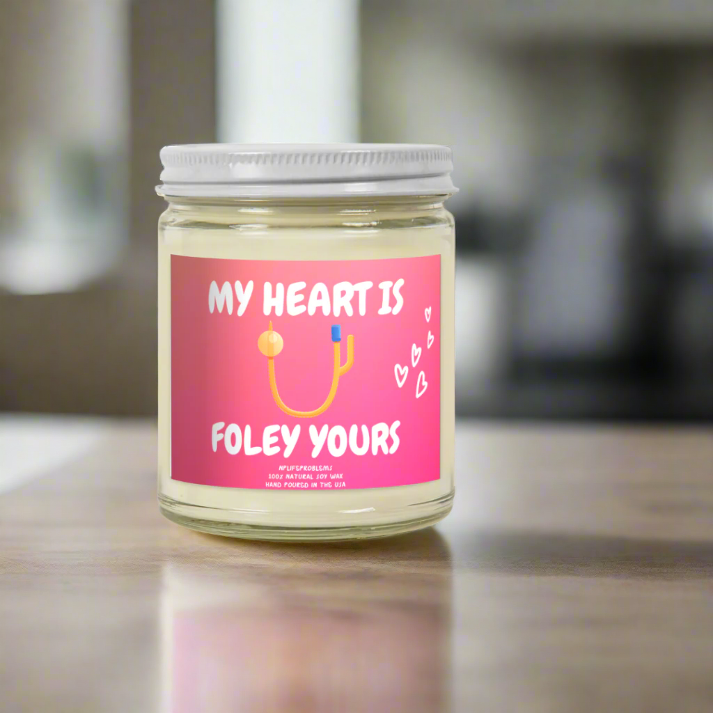 Doctor Valentine’s Day Candle, Medical Humor Gift, My Heart is Foley Yours, Urology Candle, Urologist Valentine Gift, Medical Student Candle