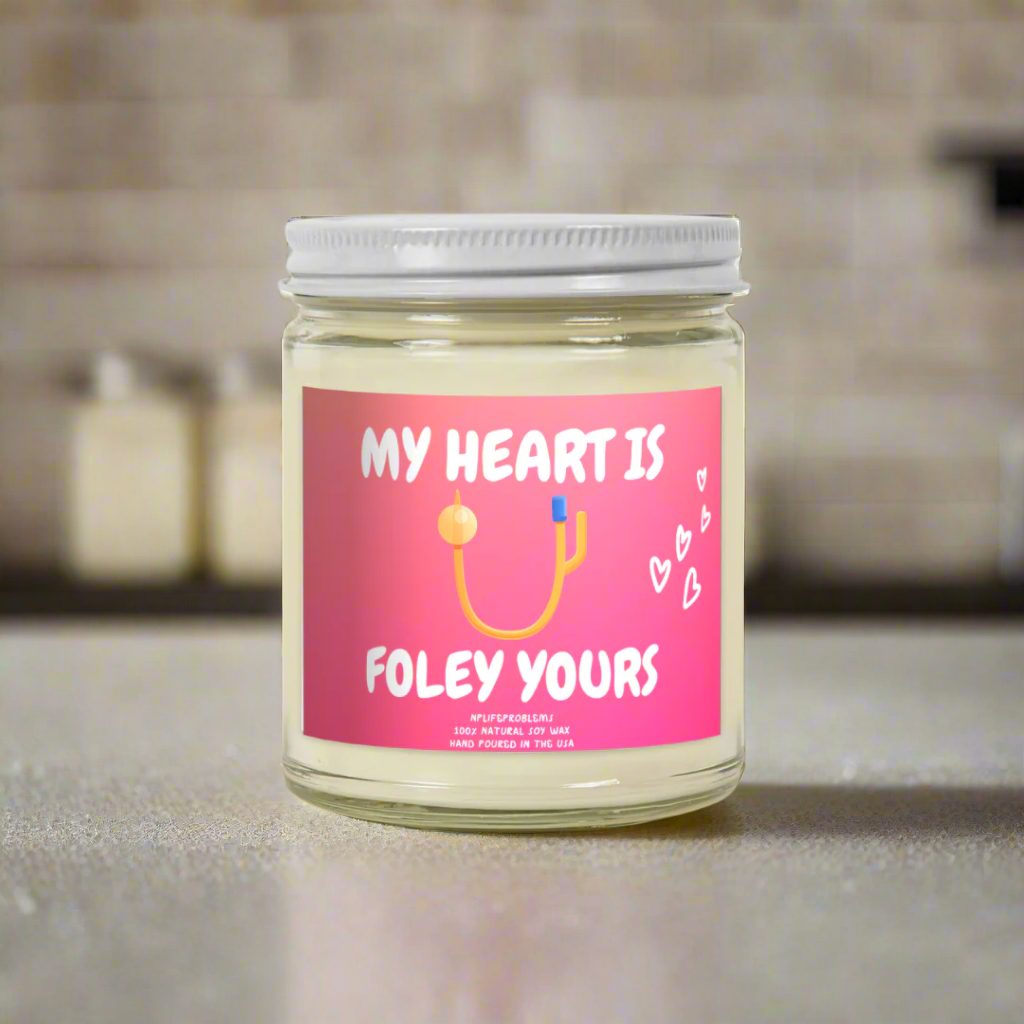 Doctor Valentine’s Day Candle, Medical Humor Gift, My Heart is Foley Yours, Urology Candle, Urologist Valentine Gift, Medical Student Candle