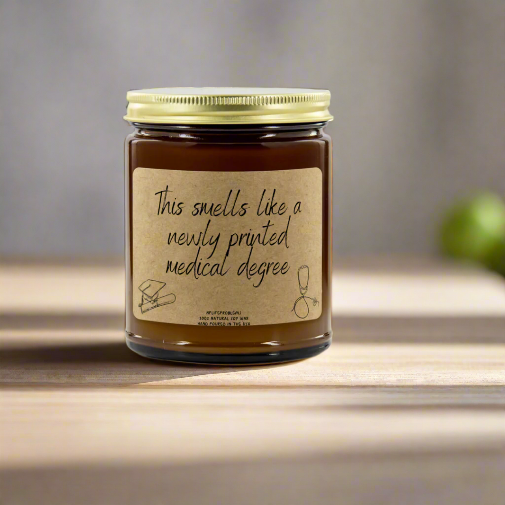 Doctor graduation gift, new grad MD, DO, resident graduation, medical school graduation, medical student gift, doctor candle.