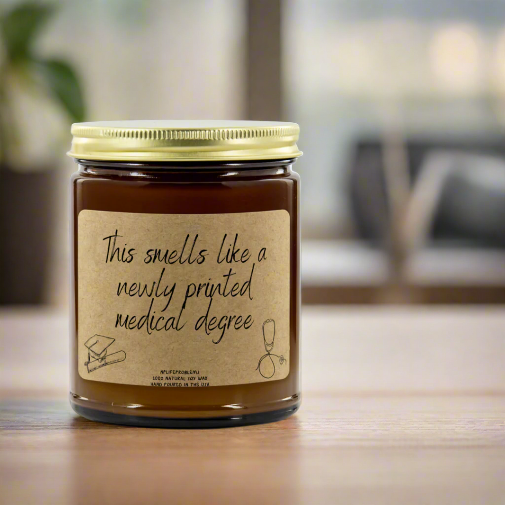 Doctor graduation gift, new grad MD, DO, resident graduation, medical school graduation, medical student gift, doctor candle.