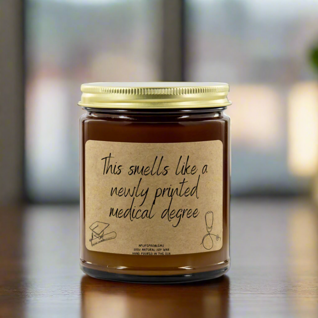 Doctor graduation gift, new grad MD, DO, resident graduation, medical school graduation, medical student gift, doctor candle.