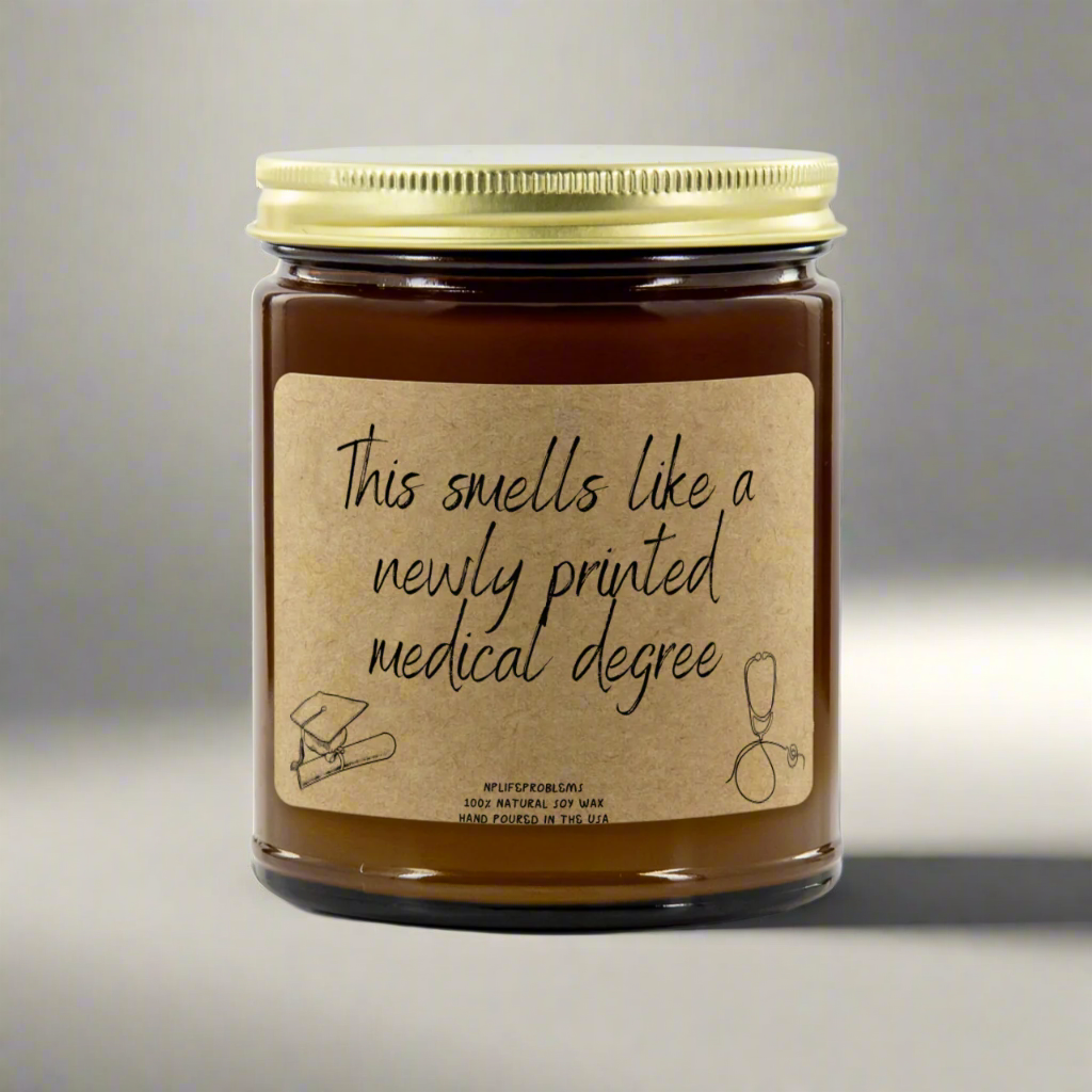 Doctor graduation gift, new grad MD, DO, resident graduation, medical school graduation, medical student gift, doctor candle.