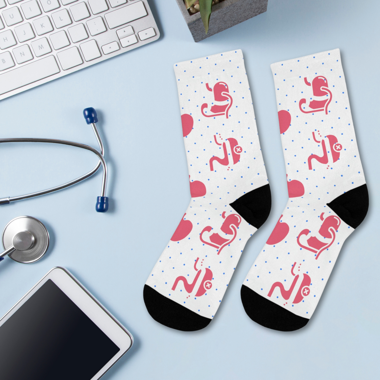 White Bariatric Surgery socks, GI socks, surgeon medical student, nurse, PA, Nurse Practitioner, surgeon gift, gastrointestinal