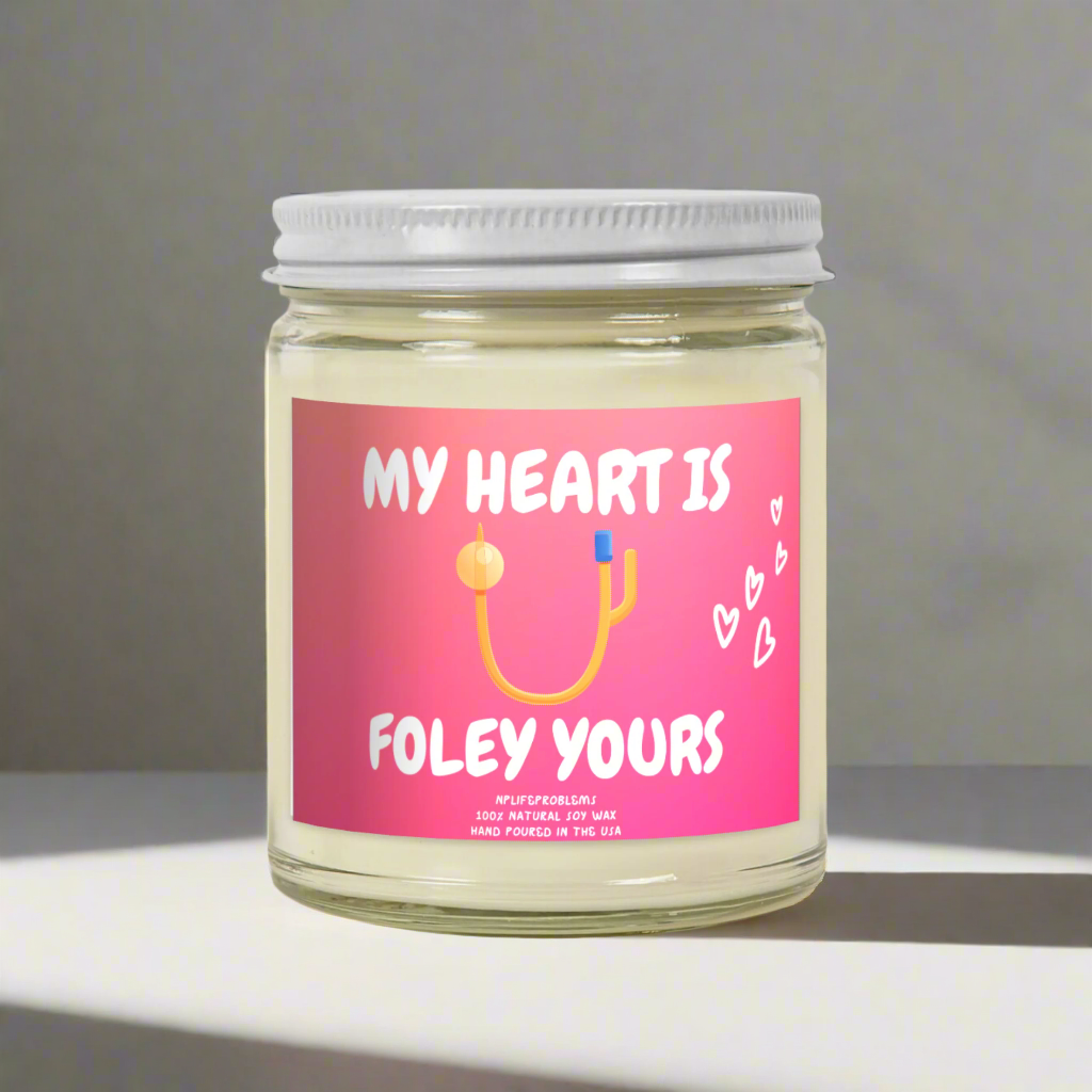 Doctor Valentine’s Day Candle, Medical Humor Gift, My Heart is Foley Yours, Urology Candle, Urologist Valentine Gift, Medical Student Candle