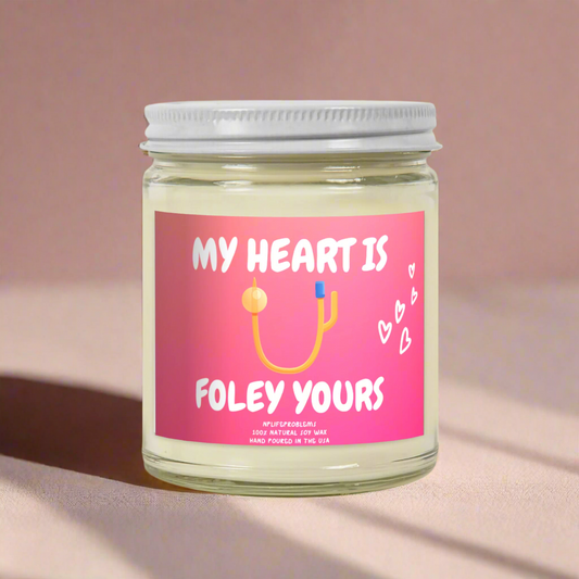 Doctor Valentine’s Day Candle, Medical Humor Gift, My Heart is Foley Yours, Urology Candle, Urologist Valentine Gift, Medical Student Candle