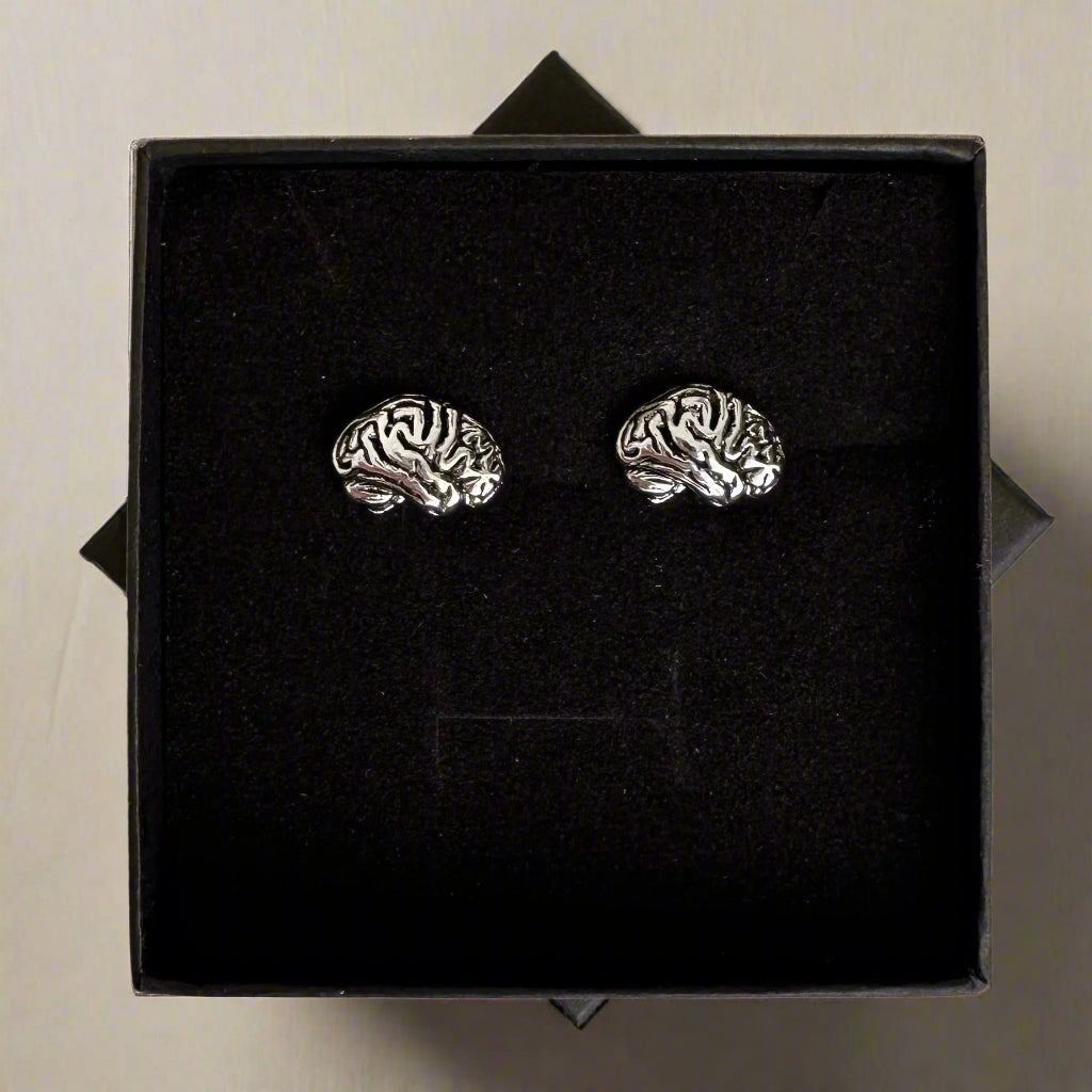 Silver Brain Stud Earrings, Neurology Gift for Neurologists, Neurosurgeon Jewelry, Neurosurgery Gift for PA, NP, Neuro Nurses, Medical Student Gift