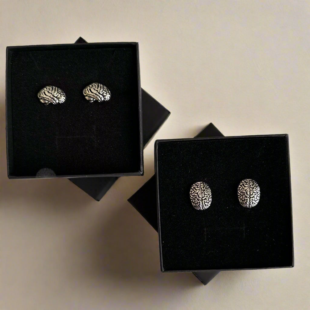 Silver Brain Stud Earrings, Neurology Gift for Neurologists, Neurosurgeon Jewelry, Neurosurgery Gift for PA, NP, Neuro Nurses, Medical Student Gift
