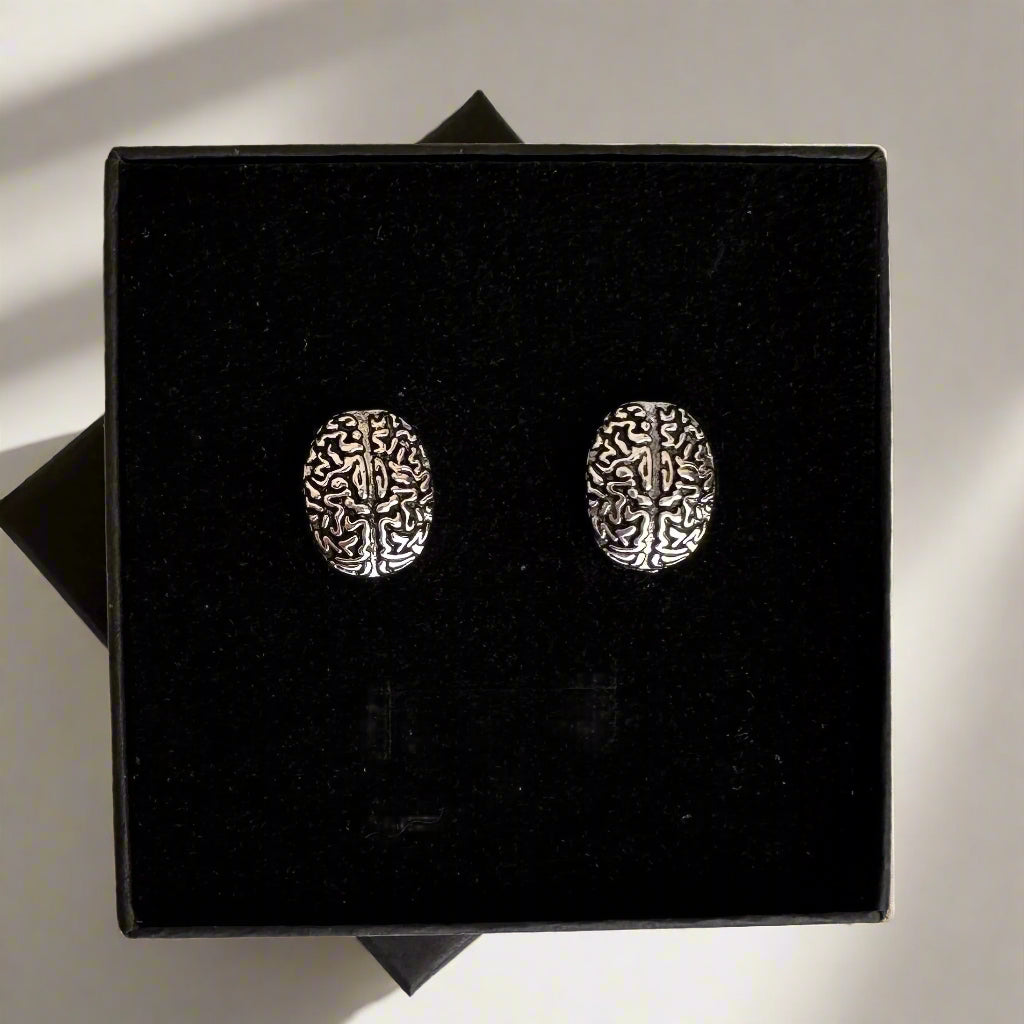 Silver Brain Stud Earrings, Neurology Gift for Neurologists, Neurosurgeon Jewelry, Neurosurgery Gift for PA, NP, Neuro Nurses, Medical Student Gift