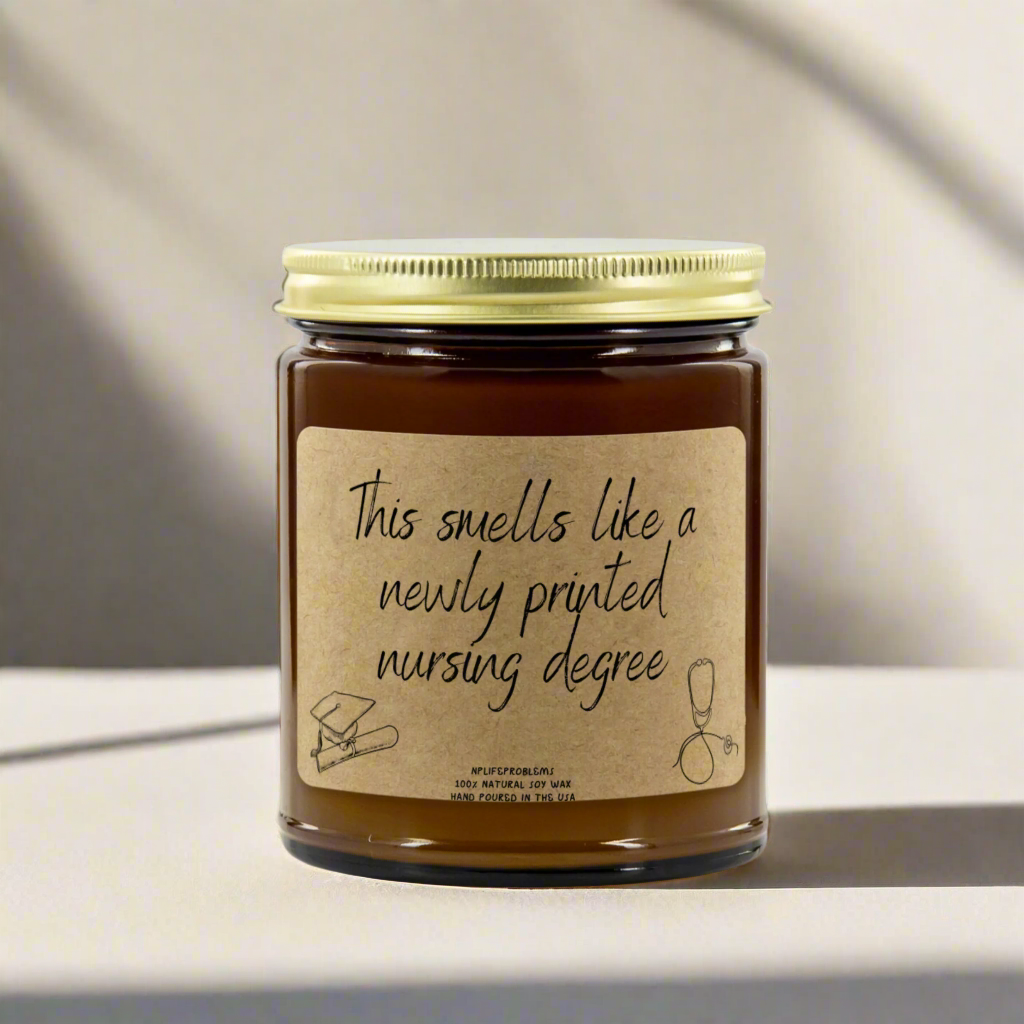 Nursing School Graduation Candle, New Grad Nurse Gift, NP Graduation Candle, Nurse Practitioner DNP Graduation, MSN Degree Celebration Gift, Nursing Degree Candle