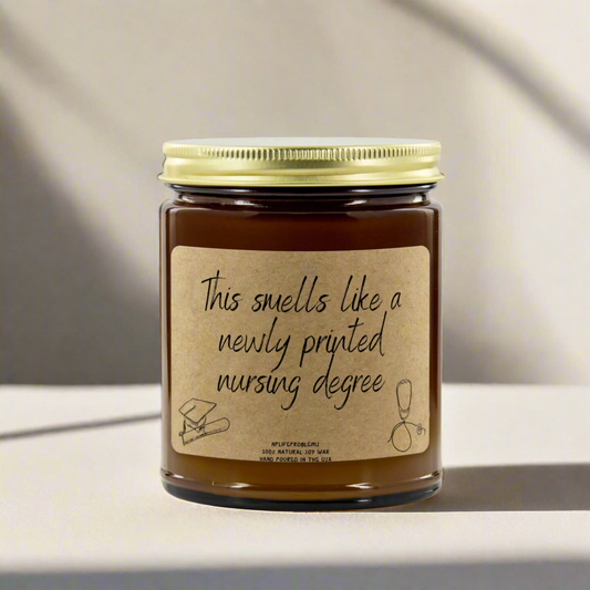 Nursing School Graduation Candle, New Grad Nurse Gift, NP Graduation Candle, Nurse Practitioner DNP Graduation, MSN Degree Celebration Gift, Nursing Degree Candle