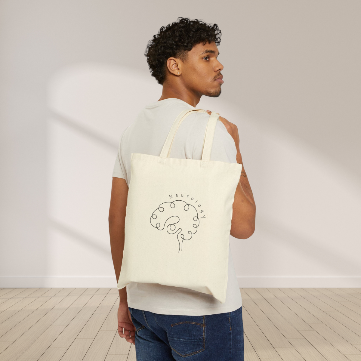 Minimalist Neurology work Tote Bag Cute Brain Graduation gift for Neurologist Anatomical present for Doctor