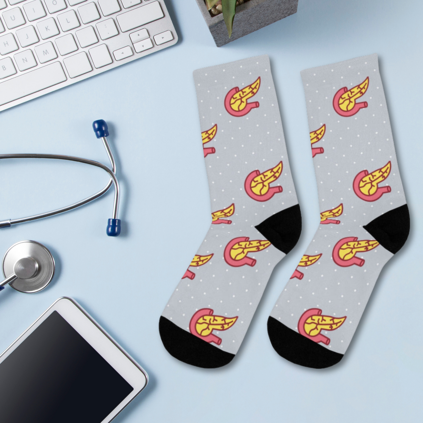 Pancreas socks, endocrinology socks, medical student, nurse, PA, Nurse Practitioner, anatomy socks, surgeon gift, endocrine